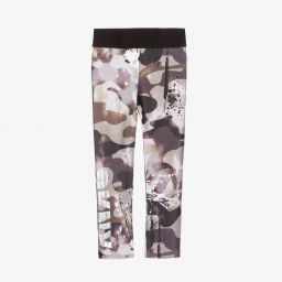 DKNY-Girls Green Camo Logo Leggings | Childrensalon Outlet