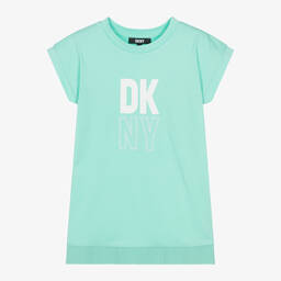 DKNY-فستان قطن جيرسي لون أخضر فاتح | Childrensalon Outlet