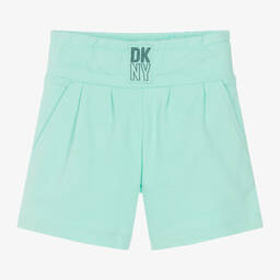 DKNY-Girls Green Cotton Jersey Shorts | Childrensalon Outlet
