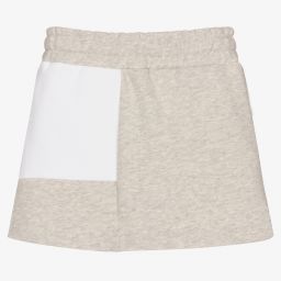 DKNY-تنورة قطن جيرسي لون رمادي وأبيض | Childrensalon Outlet