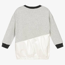 DKNY-Girls Grey Zip-Detail Dress | Childrensalon Outlet