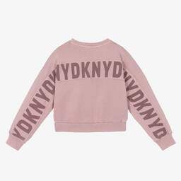 DKNY-Girls Lilac Pink Cotton Jersey Sweater | Childrensalon Outlet