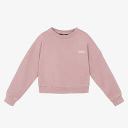 DKNY-Girls Lilac Pink Cotton Jersey Sweater | Childrensalon Outlet