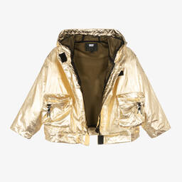 DKNY-Girls Metallic Gold Jacket | Childrensalon Outlet