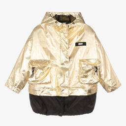 DKNY-Girls Metallic Gold Jacket | Childrensalon Outlet
