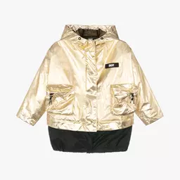 DKNY-Girls Metallic Gold Jacket | Childrensalon Outlet
