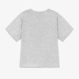 DKNY-Girls Metallic Logo Grey Tee | Childrensalon Outlet