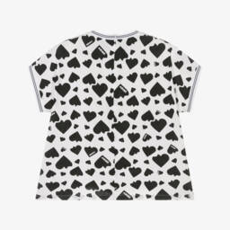DKNY-Girls Monochrome Heart Pattern Blouse | Childrensalon Outlet