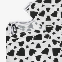 DKNY-Girls Monochrome Heart Pattern Blouse | Childrensalon Outlet