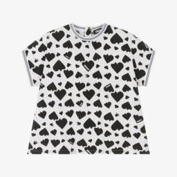 DKNY-Girls Monochrome Heart Pattern Blouse | Childrensalon Outlet
