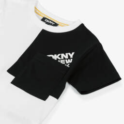 DKNY-Girls Monochrome Organic Cotton Tee | Childrensalon Outlet