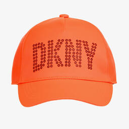 DKNY-Girls Neon Pink Studded Twill Cap | Childrensalon Outlet