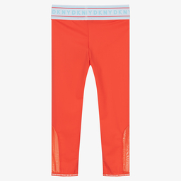DKNY-Girls Orange Logo Leggings | Childrensalon Outlet