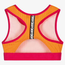 DKNY-Girls Orange Logo Sports Top | Childrensalon Outlet