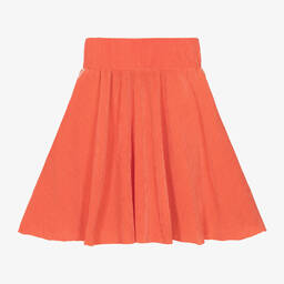DKNY-Girls Orange Plissé Jersey Midi Skirt | Childrensalon Outlet
