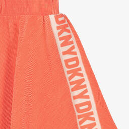 DKNY-Girls Orange Plissé Jersey Midi Skirt | Childrensalon Outlet