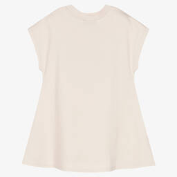 DKNY-Girls Pale Beige Logo Dress | Childrensalon Outlet