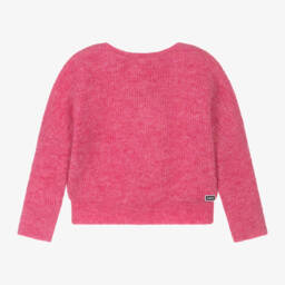 DKNY-Girls Pink Cosy Knit Sweater | Childrensalon Outlet