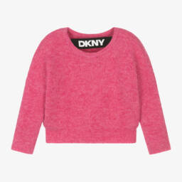DKNY-Girls Pink Cosy Knit Sweater | Childrensalon Outlet