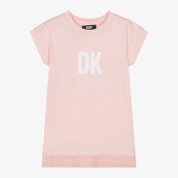 DKNY-فستان قطن جيرسي لون زهري فاتح | Childrensalon Outlet