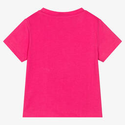 DKNY-Girls Pink Logo Cotton T-Shirt | Childrensalon Outlet