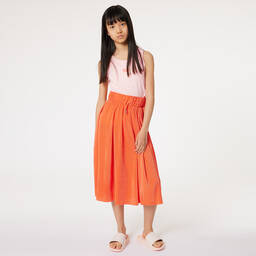 DKNY-Girls Pink Ribbed Cotton Vest Top | Childrensalon Outlet