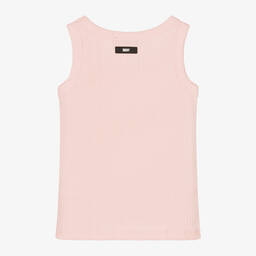 DKNY-Girls Pink Ribbed Cotton Vest Top | Childrensalon Outlet