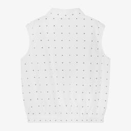 DKNY-بلوزة قطنية نقية مزينة بشعار للبنات | Childrensalon Outlet