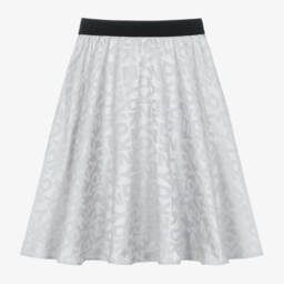 DKNY-Girls Satin Silver Jacquard Skirt | Childrensalon Outlet