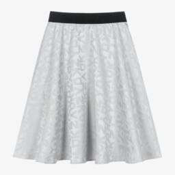 DKNY-Girls Satin Silver Jacquard Skirt | Childrensalon Outlet