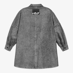 DKNY-Girls Shimmer Silver Denim Dress | Childrensalon Outlet