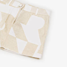 DKNY-تنورة ذهبية لامعة من مزيج الكتان للبنات | Childrensalon Outlet