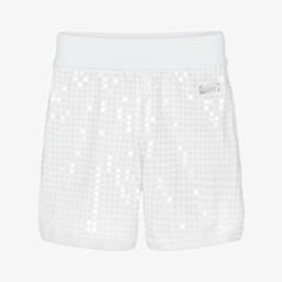 DKNY-Girls Shimmering White Cotton Shorts | Childrensalon Outlet