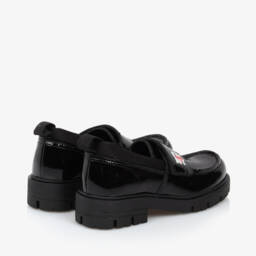 DKNY-Girls Shiny Black Leather Loafers | Childrensalon Outlet
