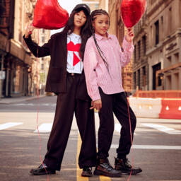 DKNY-Girls Shiny Black Leather Loafers | Childrensalon Outlet