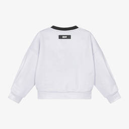 DKNY-Girls Silver Lurex Sweatshirt | Childrensalon Outlet