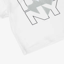 DKNY-Girls Silver & White Logo Tee | Childrensalon Outlet