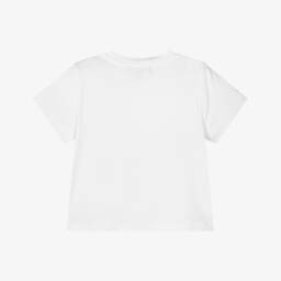 DKNY-Girls Silver & White Logo Tee | Childrensalon Outlet