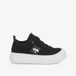 DKNY-Girls Sleek Black Canvas Sneakers | Childrensalon Outlet