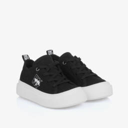 DKNY-Girls Sleek Black Canvas Sneakers | Childrensalon Outlet