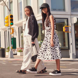 DKNY-Girls Sleek Black Canvas Sneakers | Childrensalon Outlet