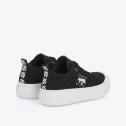 DKNY-Girls Sleek Black Canvas Sneakers | Childrensalon Outlet