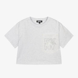 DKNY-Girls Soft Grey Logo Tee | Childrensalon Outlet