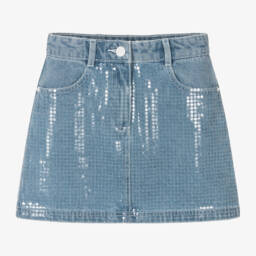 DKNY-Блестящая синяя джинсовая юбка для девочек | Childrensalon Outlet