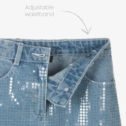 DKNY-Блестящая синяя джинсовая юбка для девочек | Childrensalon Outlet