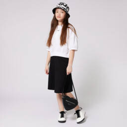 DKNY-تي شيرت قطن لامع للبنات مزين بالترتر | Childrensalon Outlet