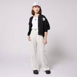 DKNY-Girls Stylish White Tank with Black Accents | Childrensalon Outlet