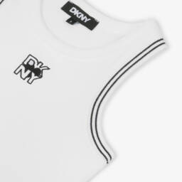 DKNY-Girls Stylish White Tank with Black Accents | Childrensalon Outlet