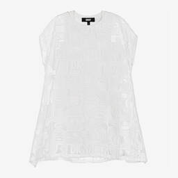 DKNY-Girls White 2-in-1 Mesh Dress | Childrensalon Outlet