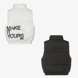 DKNY-Черно-белый двусторонний жилет | Childrensalon Outlet